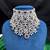 Ruby Red Bridal Necklace Set, Pakistani Indian Wedding Jewelry, CZ Choker Earrings Maang Tikka