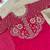 rani pink color sequins embroidery georgette gown set