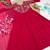 rani pink color sequins embroidery georgette gown set