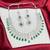 Emerald Green CZ Bridal Necklace Set, Silver Statement Jewelry, Cubic Zirconia Wedding Prom