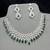 Emerald Green CZ Bridal Necklace Set, Silver Statement Jewelry, Cubic Zirconia Wedding Prom