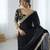 Black tissue satin embrloidered saree with unstitched blouse piece.