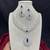 Royal Blue Teardrop CZ Bridal Jewelry Set, Silver Statement Necklace Earrings
