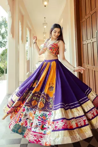 Yellow Navratri Lehenga Choli With Dupatta