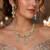 Yellow Citrine CZ Bridal Jewelry Set, Silver Floral Necklace Earrings