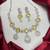 Yellow Citrine CZ Bridal Jewelry Set, Silver Floral Necklace Earrings