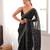 Black tissue satin sequins saree with unstitched blouse piece.
