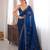Blue tissue satin sequins saree with unstitched blouse piece.