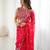 Red Fendy Chiffon Thread and Sequin Embroidered Saree With Fully Stitched Designer Blouse