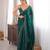 Bottle green tissue satin sequins saree with unstitched blouse piece.