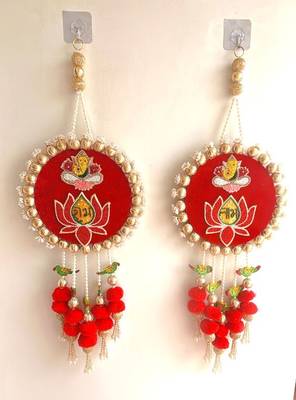 handmade for home decorative wall hanging  diwali festival pooja room entrance door (pack of 2) 1