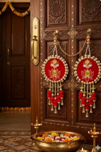 handmade for home decorative wall hanging  diwali festival pooja room entrance door (pack of 2)