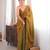 Gold tissue satin sequins saree with unstitched blouse piece.