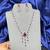 Ruby Red Teardrop CZ Necklace Earrings Set, Bridal Wedding Jewelry, Prom Crystal Drop