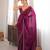 Wine tissue satin sequins saree with unstitched blouse piece.