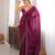 Wine tissue satin sequins saree with unstitched blouse piece.