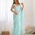 Sky blue tissue satin sequins saree with unstitched blouse piece.