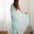 Sky blue tissue satin sequins saree with unstitched blouse piece.