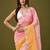 Orange & pink tissue satin embellished saree with unstitched blouse piece.