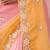 Orange & pink tissue satin embellished saree with unstitched blouse piece.