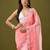 Peach tissue satin embellished saree with unstitched blouse piece.