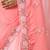 Peach tissue satin embellished saree with unstitched blouse piece.
