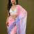 Pink & lavender tissue satin embellished saree with unstitched blouse piece.