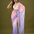 Pink & lavender tissue satin embellished saree with unstitched blouse piece.