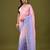 Pink & lavender tissue satin embellished saree with unstitched blouse piece.