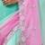 Pink & sea green tissue satin embellished saree with unstitched blouse piece.