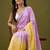 Lavender tissue satin embellished saree with unstitched blouse piece.