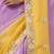 Lavender tissue satin embellished saree with unstitched blouse piece.