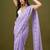 Lilac tissue satin embellished saree with unstitched blouse piece.