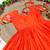 orange color elegant lotus floral digital print  silk blend anarkali gown