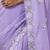 Lilac tissue satin embellished saree with unstitched blouse piece.