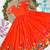 orange color elegant lotus floral digital print  silk blend anarkali gown