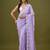 Lilac tissue satin embellished saree with unstitched blouse piece.