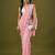 Pink tissue satin embellished saree with unstitched blouse piece.