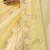 Yellow tissue satin embellished saree with unstitched blouse piece.