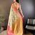 cream silk blend saree with unstitched blouse piece.