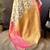 cream silk blend saree with unstitched blouse piece.