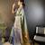 sky blue silk blend saree with unstitched blouse piece.