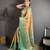 beige kanjeevaram silk blend zari woven saree with unstitched blouse piece.