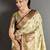 cream kanjeevaram silk blend zari woven saree with unstitched blouse piece.