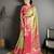 green kanjeevaram silk blend zari woven saree with unstitched blouse piece.