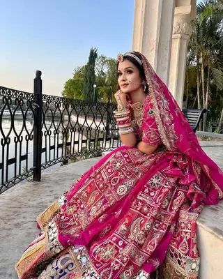 Pink Jodhpuri Navratri Lehenga Choli With Dupatta 1