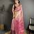 pink kanjeevaram silk blend zari woven saree with unstitched blouse piece.