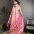 pink kanjeevaram silk blend zari woven saree with unstitched blouse piece.