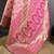pink kanjeevaram silk blend zari woven saree with unstitched blouse piece.