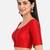 Red silk solid plain round neck half sleeve readymade saree blouse